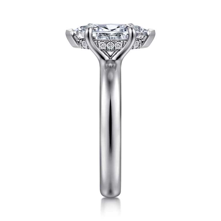 Neema - 14K White Gold Marquise Shape Diamond Engagement Ring - 0.05 ct - Shot 4