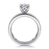 Adley - 14K White Gold Wide Band Oval Diamond Engagement Ring - 0.6 ct