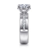 Adley - 14K White Gold Wide Band Oval Diamond Engagement Ring - 0.6 ct