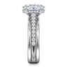 Feah - 14K White Gold Wide Band Oval Diamond Engagement Ring - 0.4 ct