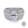 Kera - 14K White Gold Oval Diamond Engagement Ring - 2.9 ct