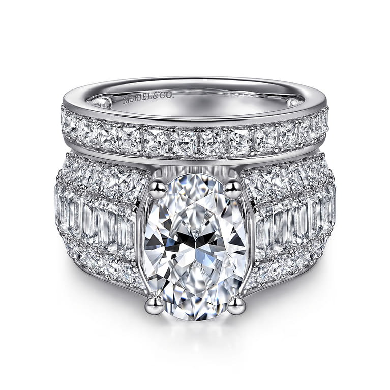 Kera - 14K White Gold Oval Diamond Engagement Ring - 2.9 ct - Shot 4