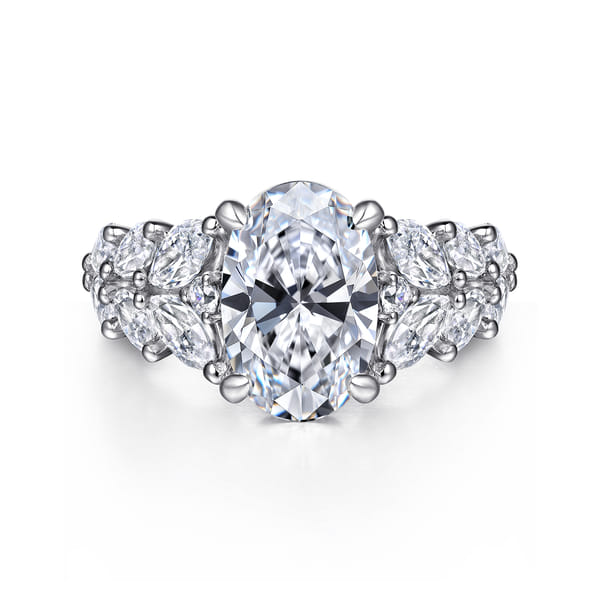 Oval Diamond $6000 Diamond Ring 14K White Gold Oval Diamond