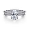 Sela - 14K White Gold Oval Diamond Engagement Ring - 0.07 ct