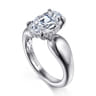 Raven - 14K White Gold Oval Diamond Engagement Ring - 0.11 ct