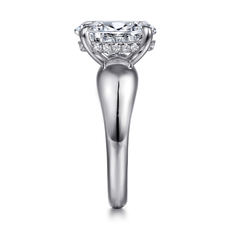 Raven - 14K White Gold Oval Diamond Engagement Ring - 0.11 ct - Shot 5