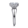Raven - 14K White Gold Oval Diamond Engagement Ring - 0.11 ct