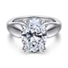 Raven - 14K White Gold Oval Diamond Engagement Ring - 0.12 ct