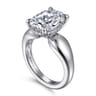 Raven - 14K White Gold Oval Diamond Engagement Ring - 0.12 ct