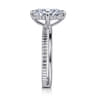 Fabie - 14K White Gold Compass Prong Oval Diamond Engagement Ring - 0.08 ct