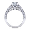 Rebecca - Vintage Inspired 14K White Gold Wide Band Oval Diamond Channel Set Engagement Ring - 1.28 ct