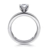 Adley - 14K White Gold Wide Band Pear Shape Diamond Engagement Ring - 0.6 ct
