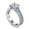 Carver - 14K White Gold Princess Cut Diamond Channel Set Engagement Ring - 0.85 ct