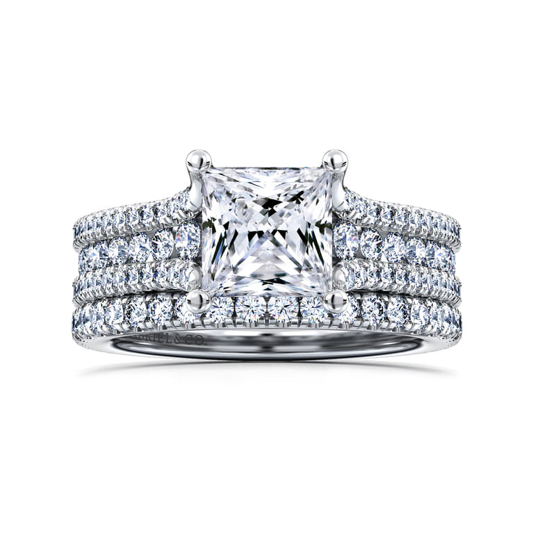 Carver - 14K White Gold Princess Cut Diamond Channel Set Engagement Ring - 0.85 ct - Shot 4
