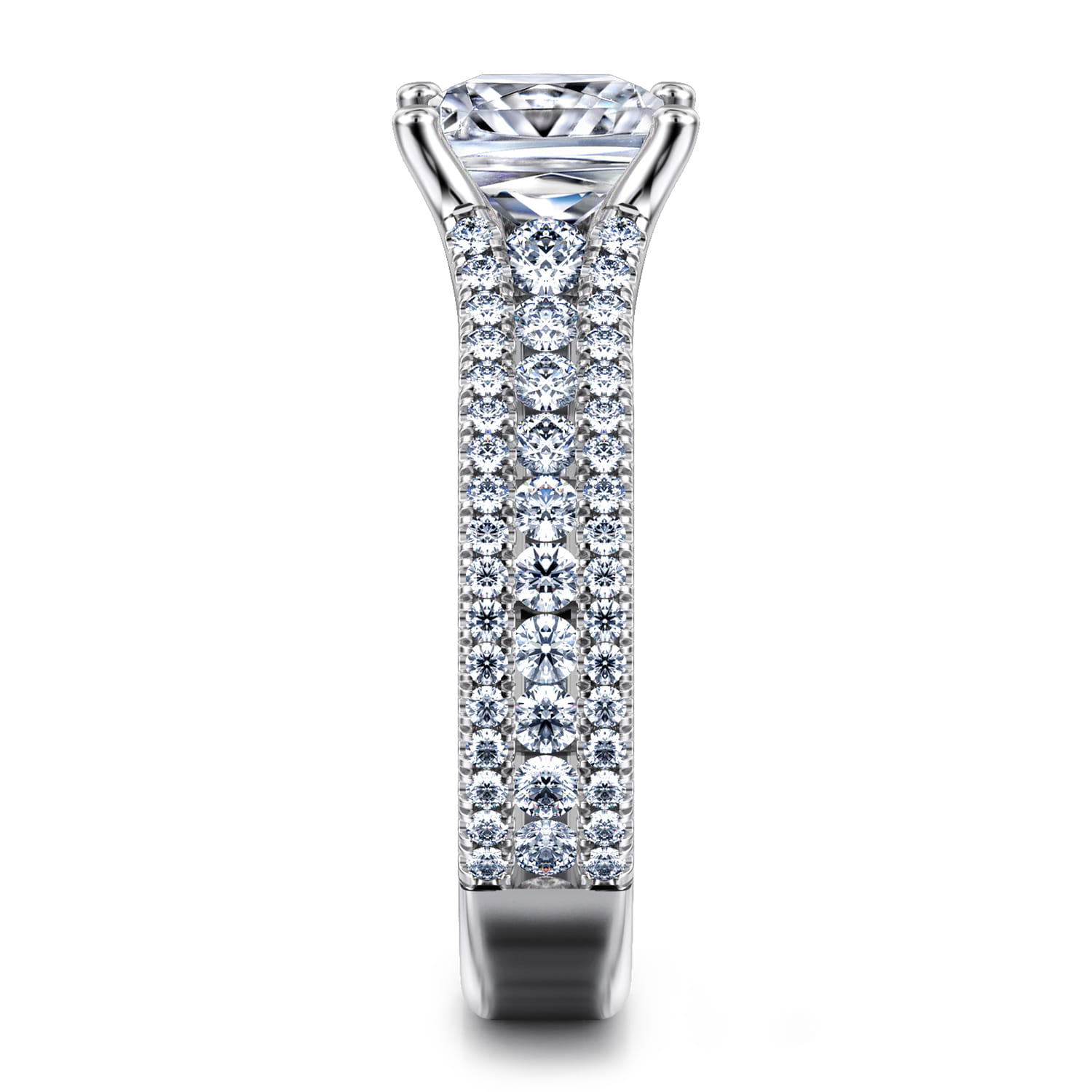 Carver - 14K White Gold Princess Cut Diamond Channel Set Engagement Ring - 0.85 ct - Shot 5