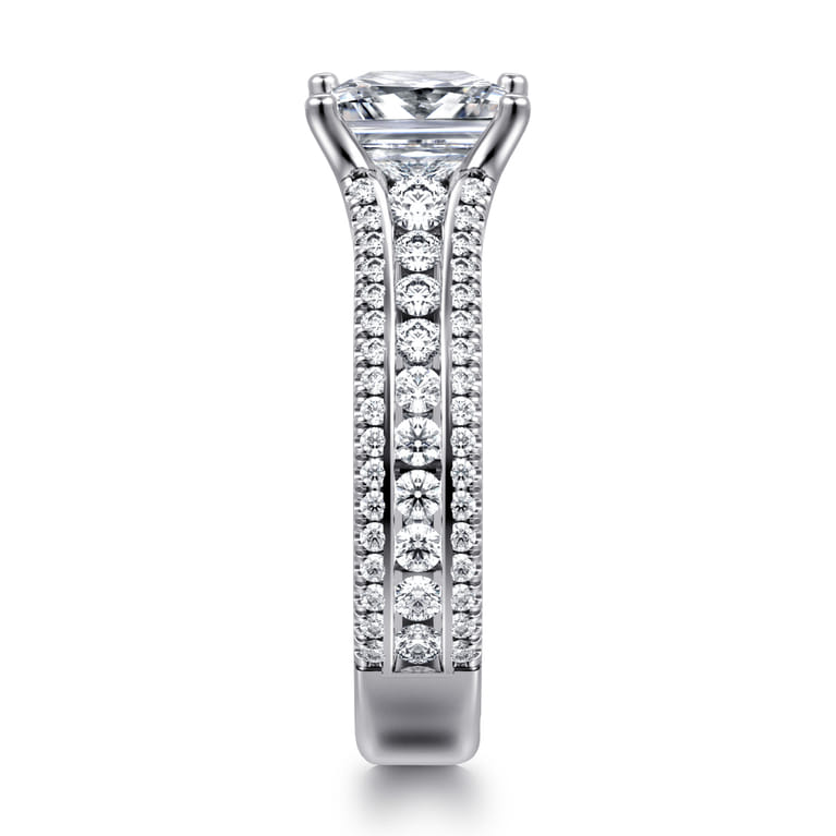 Carver - 14K White Gold Princess Cut Diamond Channel Set Engagement Ring - 0.85 ct - Shot 5