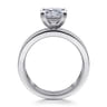 Adley - 14K White Gold Wide Band Princess Cut Diamond Engagement Ring - 0.6 ct