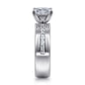 Adley - 14K White Gold Wide Band Princess Cut Diamond Engagement Ring - 0.6 ct