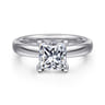 Neema - 14K White Gold Princess Cut Diamond Engagement Ring - 0.06 ct