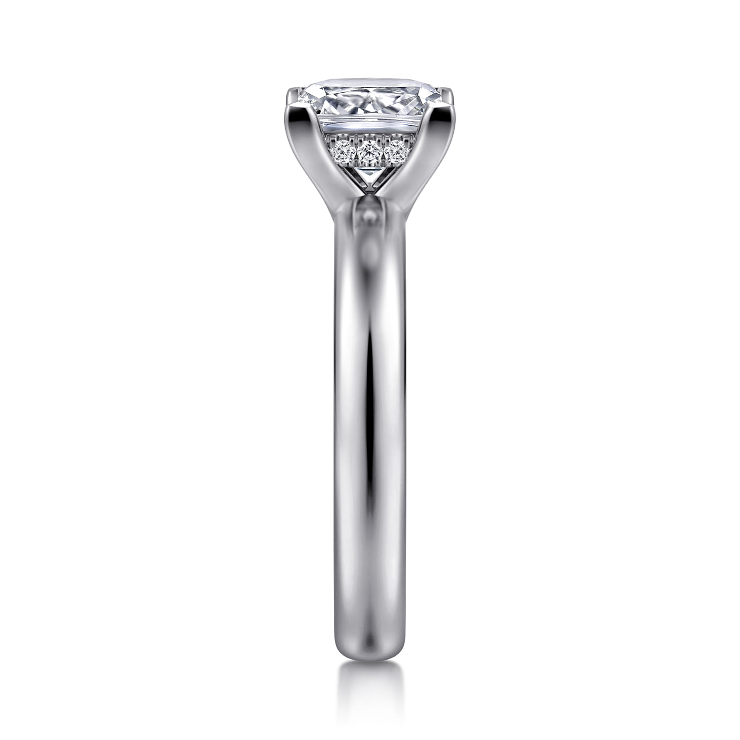 Neema - 14K White Gold Princess Cut Diamond Engagement Ring - 0.06 ct - Shot 4