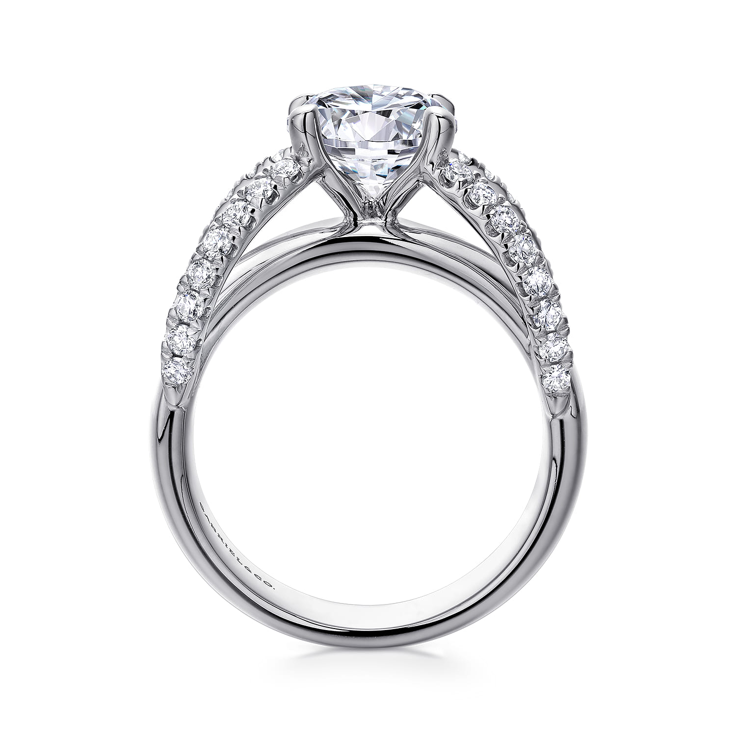 Clark - 14K White Gold Round Diamond Engagement Ring - 0.43 ct - Shot 2