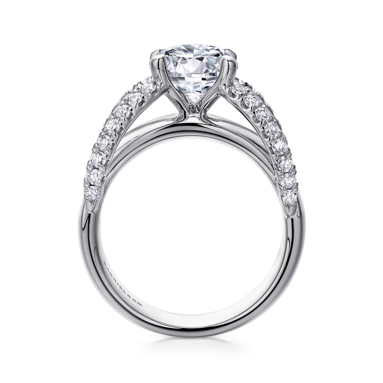 Clark - 14K White Gold Round Diamond Engagement Ring - 0.43 ct - Shot 2