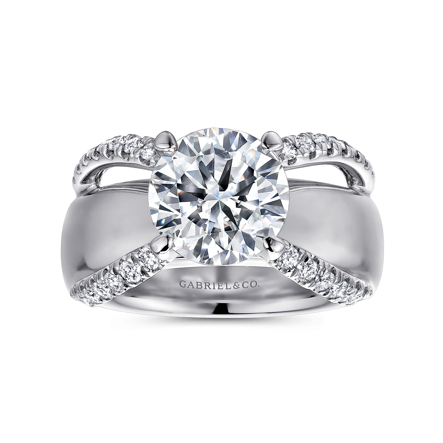 Clark - 14K White Gold Round Diamond Engagement Ring - 0.43 ct - Shot 4