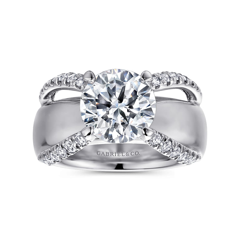 Clark - 14K White Gold Round Diamond Engagement Ring - 0.43 ct - Shot 4