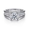 Sutter - 14K White Gold Round Diamond Engagement Ring - 0.7 ct