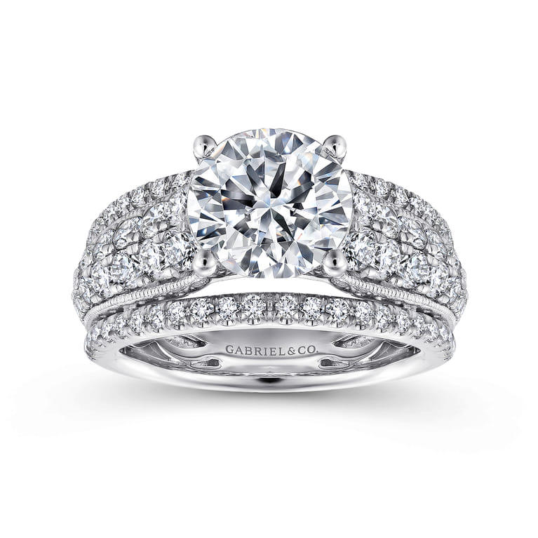 Jessa - 14K White Gold Round Diamond Engagement Ring - 1.26 ct - Shot 5