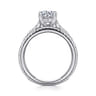 Fiji - 14K White Gold Round Diamond Engagement Ring - 0.88 ct
