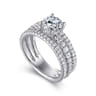 Fiji - 14K White Gold Round Diamond Engagement Ring - 0.88 ct