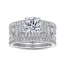 Fiji - 14K White Gold Round Diamond Engagement Ring - 0.88 ct