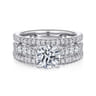 Fiji - 14K White Gold Round Diamond Engagement Ring - 0.88 ct