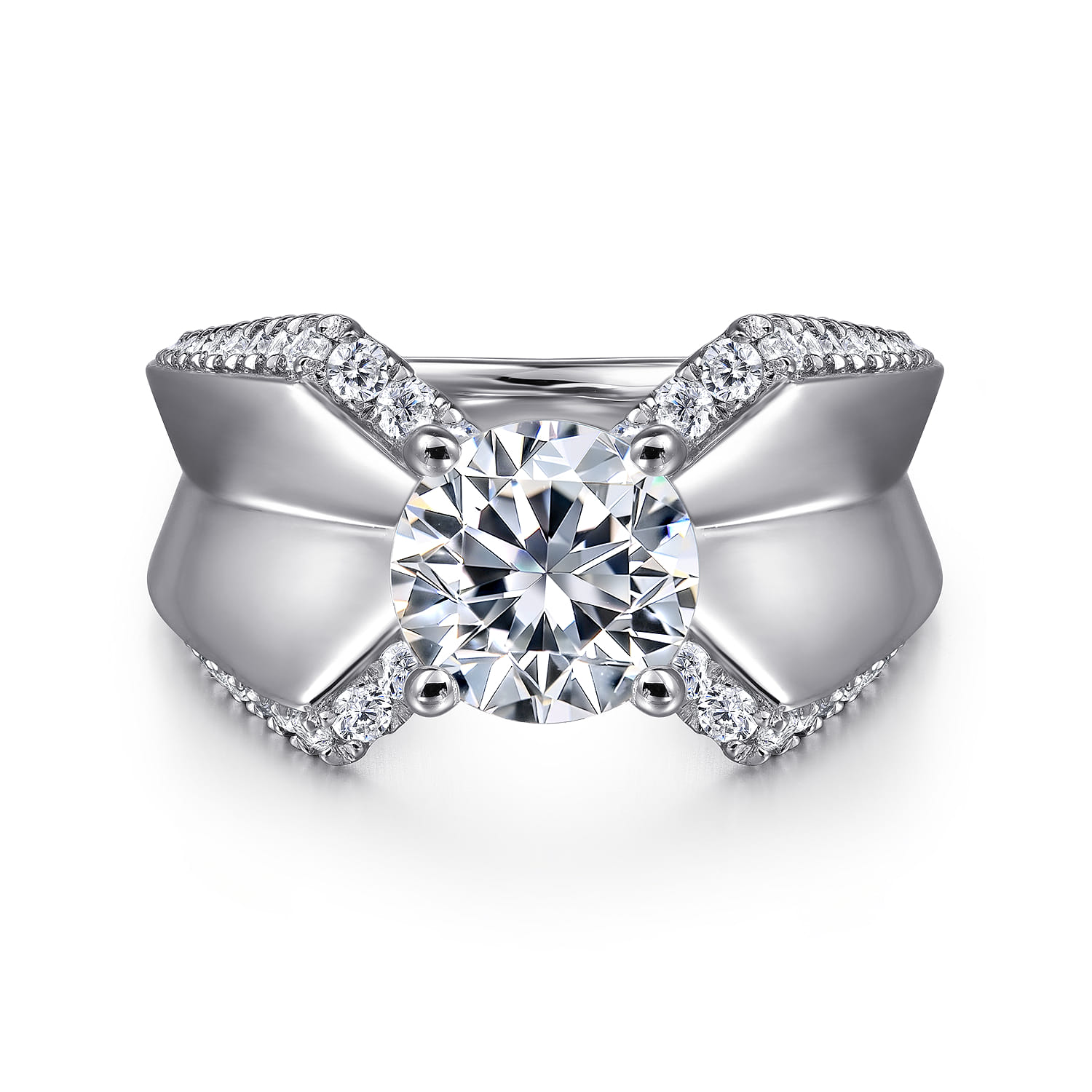 Miranda - 14K White Gold Round Diamond Engagement Ring - 0.5 ct - Shot 1