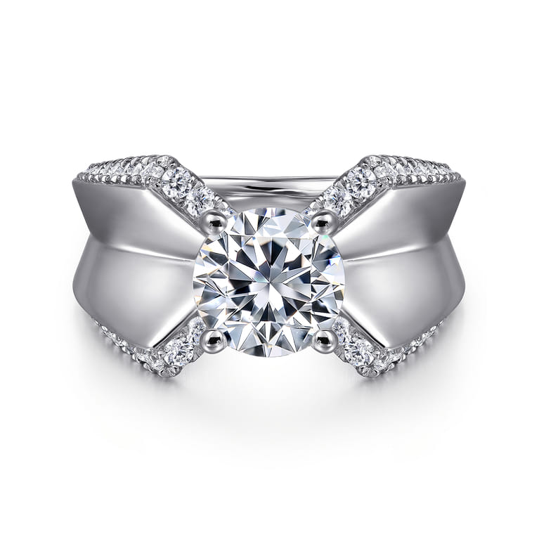 Miranda - 14K White Gold Round Diamond Engagement Ring - 0.5 ct - Shot 1