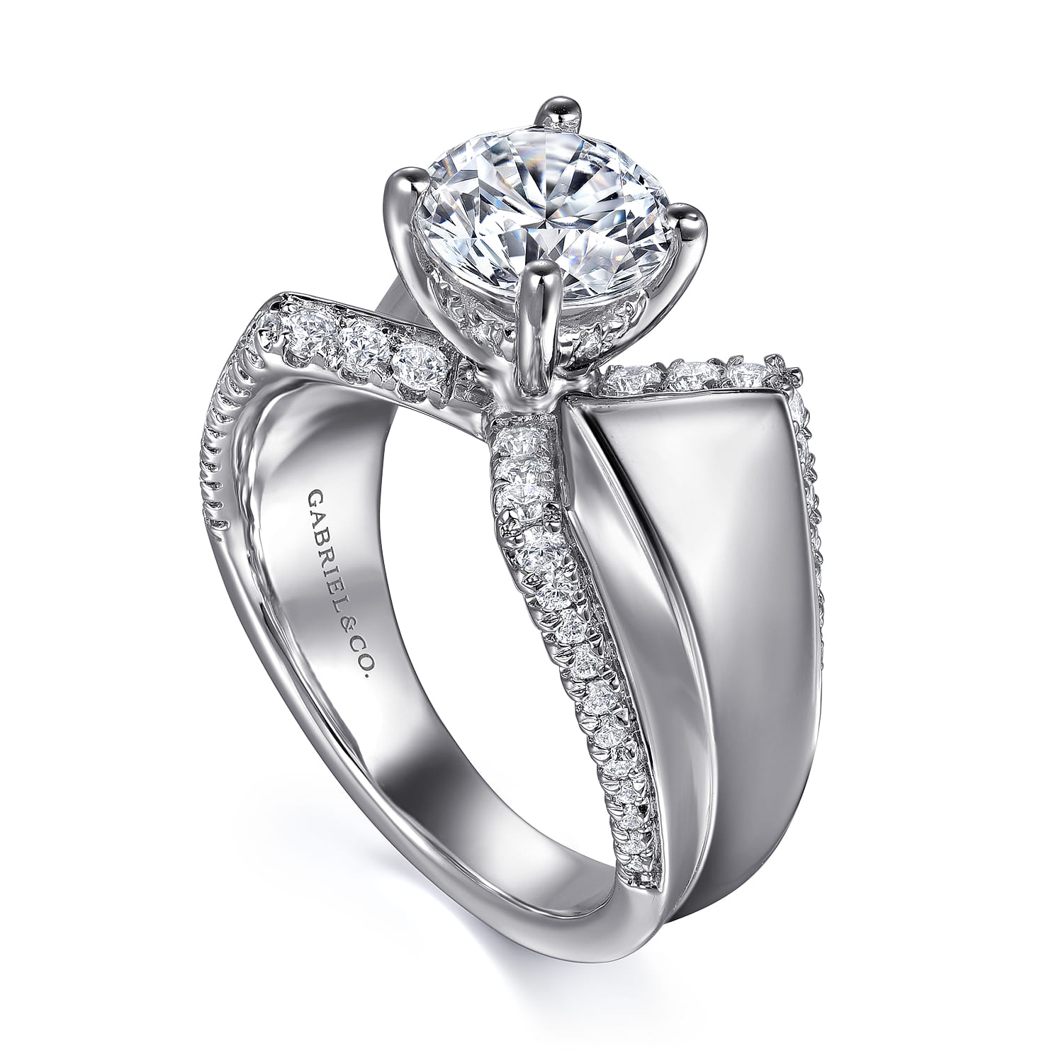 Miranda - 14K White Gold Round Diamond Engagement Ring - 0.5 ct - Shot 3