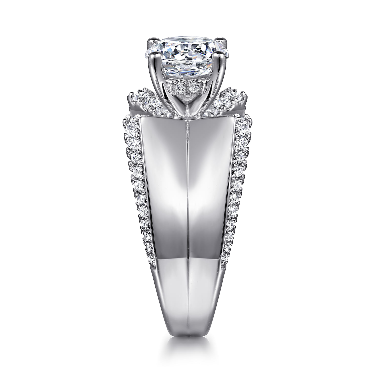 Miranda - 14K White Gold Round Diamond Engagement Ring - 0.5 ct - Shot 5