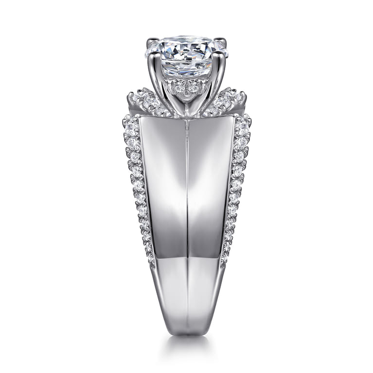 Miranda - 14K White Gold Round Diamond Engagement Ring - 0.5 ct - Shot 5
