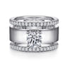 Aiza - 14K White Gold Round Diamond Engagement Ring - 0.57 ct