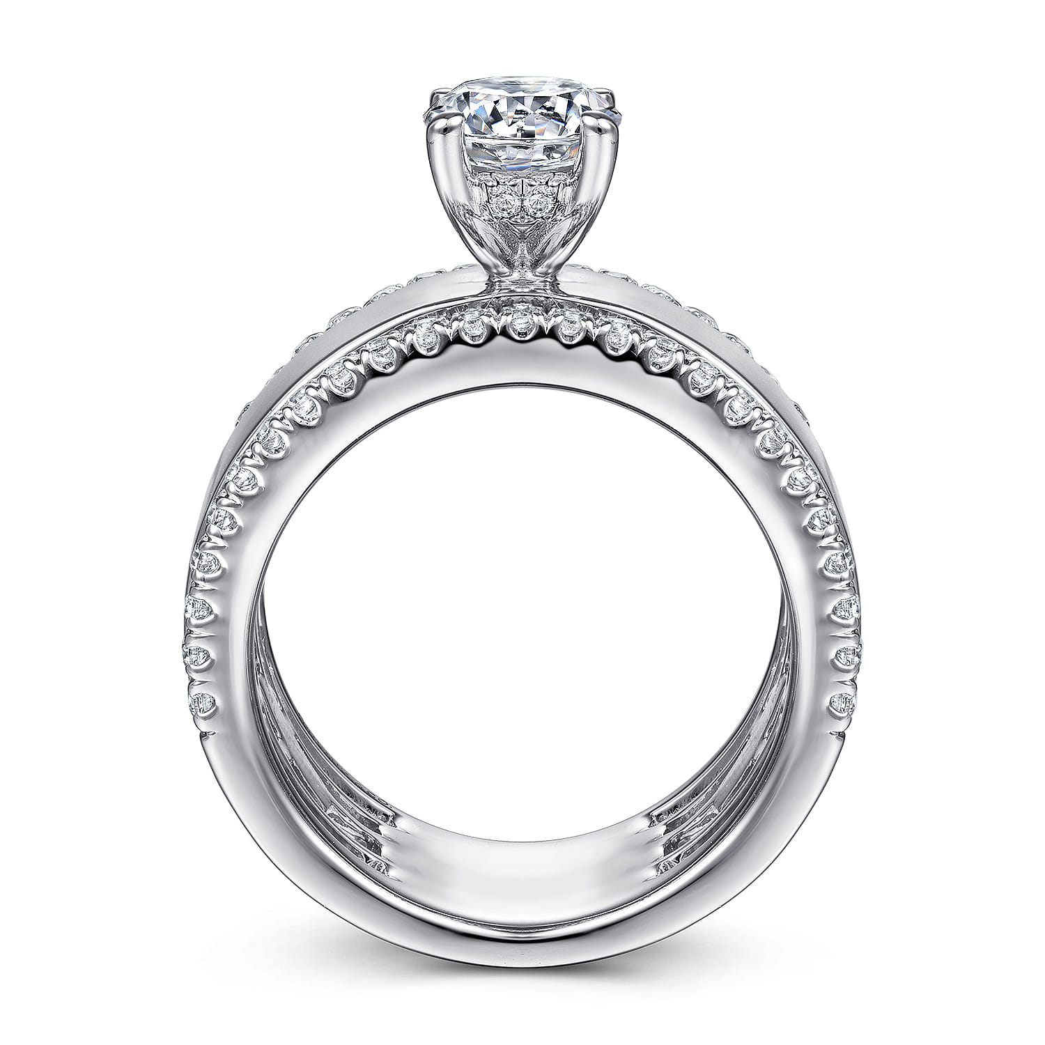 Aiza - 14K White Gold Round Diamond Engagement Ring - 0.57 ct - Shot 2