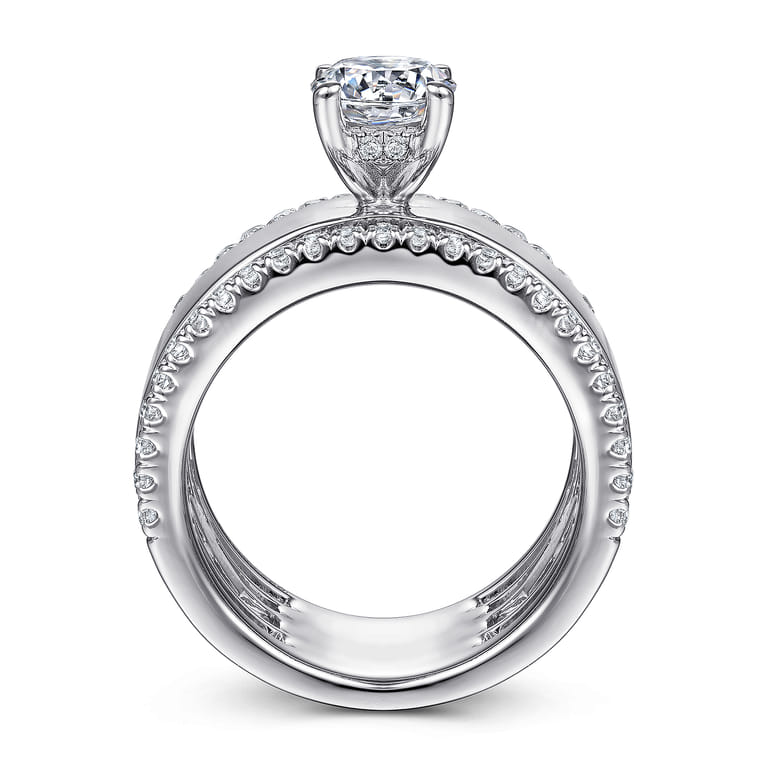 Aiza - 14K White Gold Round Diamond Engagement Ring - 0.57 ct - Shot 2