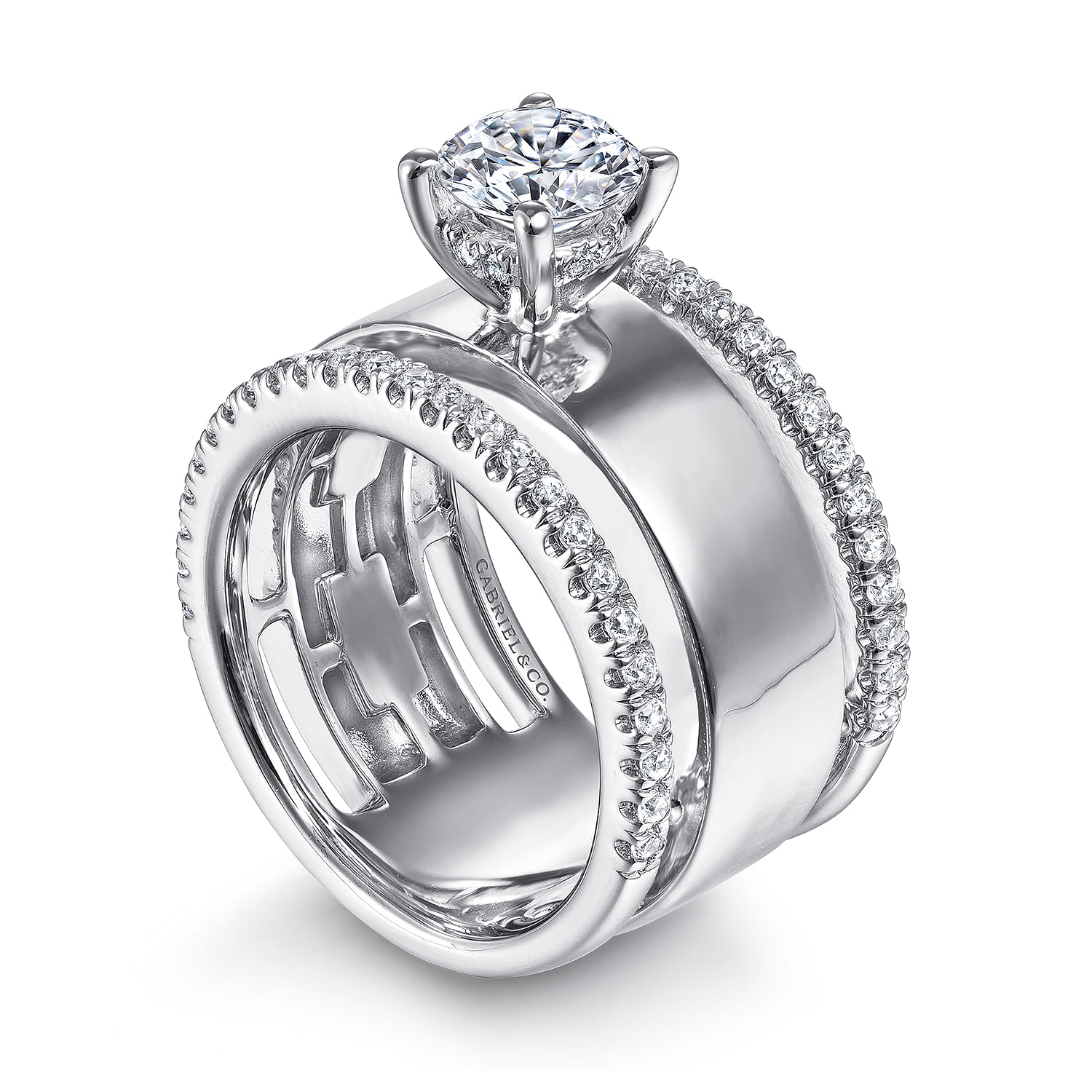 Aiza - 14K White Gold Round Diamond Engagement Ring - 0.57 ct - Shot 3