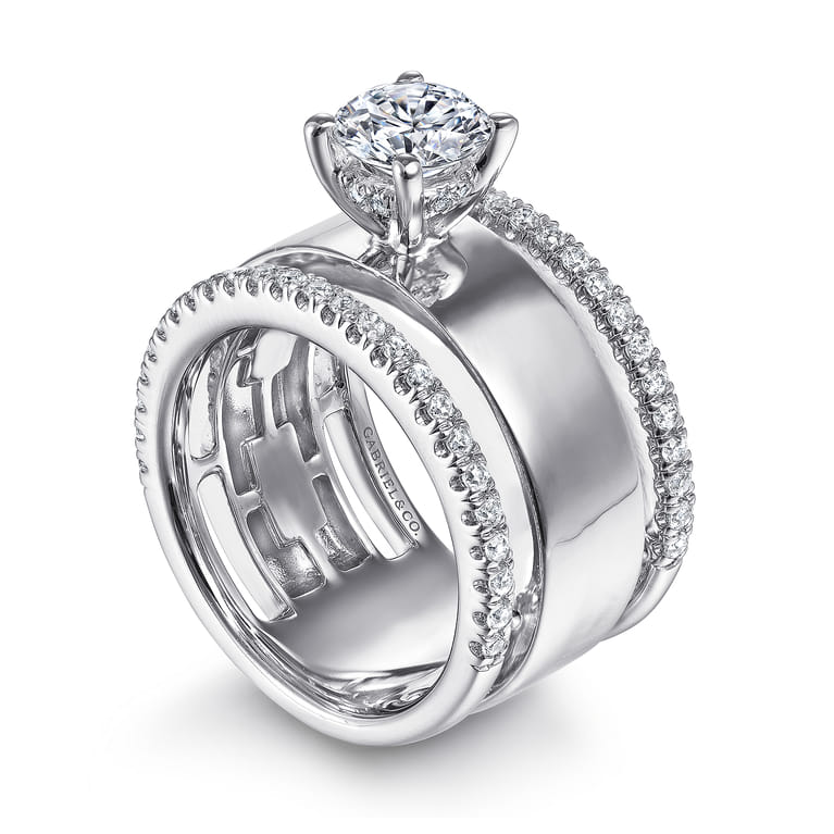 Aiza - 14K White Gold Round Diamond Engagement Ring - 0.57 ct - Shot 3