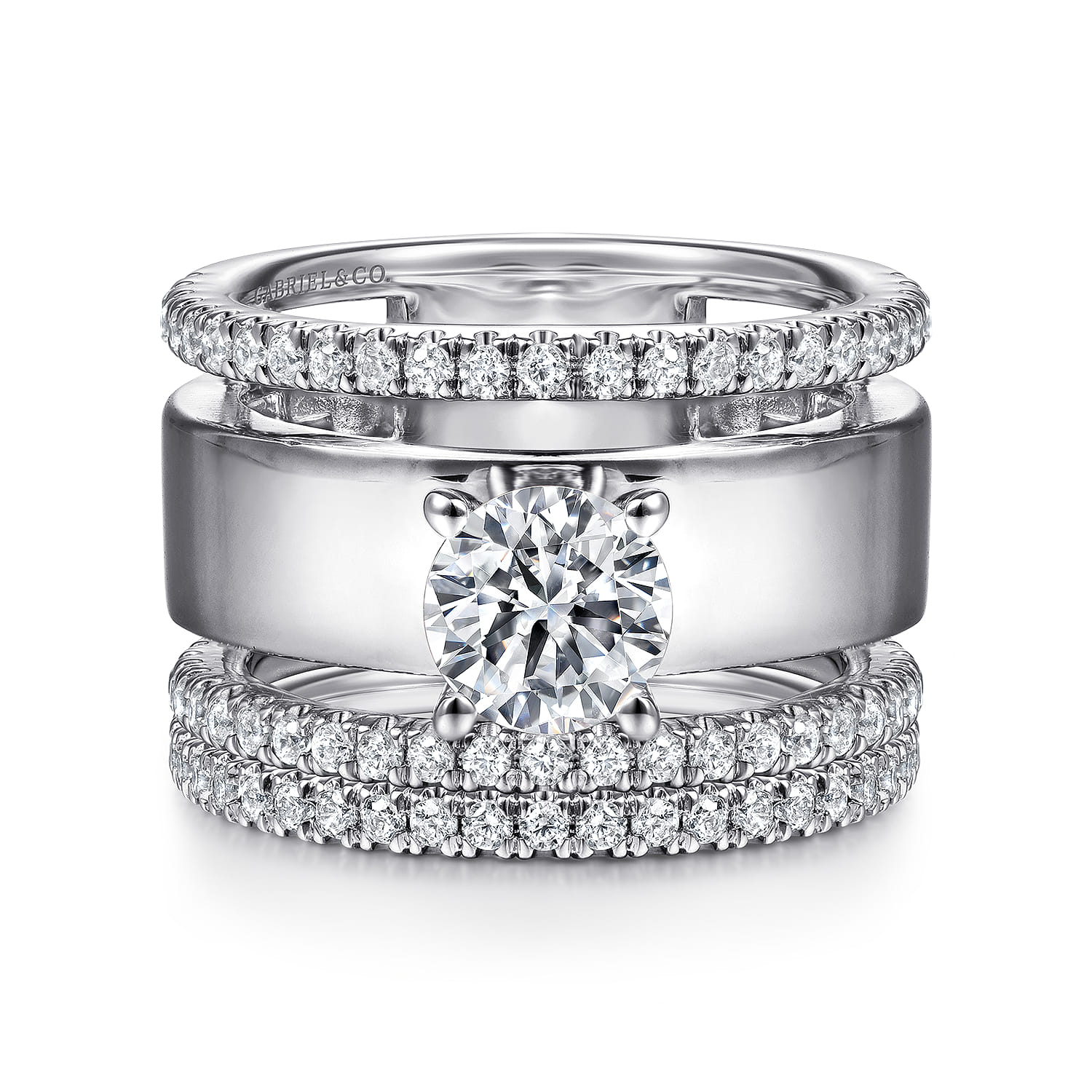 Aiza - 14K White Gold Round Diamond Engagement Ring - 0.57 ct - Shot 4