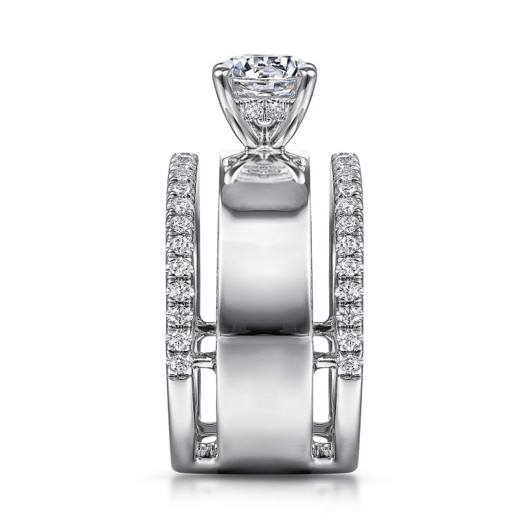 Aiza - 14K White Gold Round Diamond Engagement Ring - 0.57 ct - Shot 5