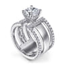 Edalee - 14K White Gold Round Diamond Engagement Ring - 0.8 ct