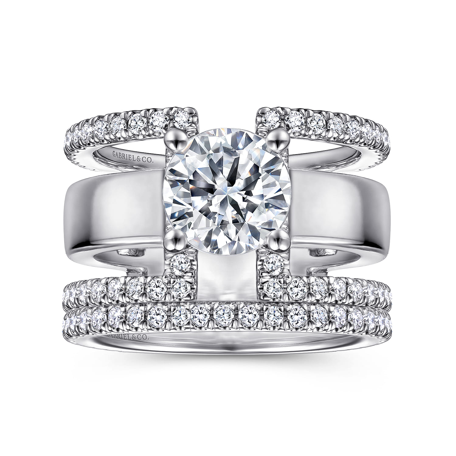 Edalee - 14K White Gold Round Diamond Engagement Ring - 0.8 ct - Shot 4