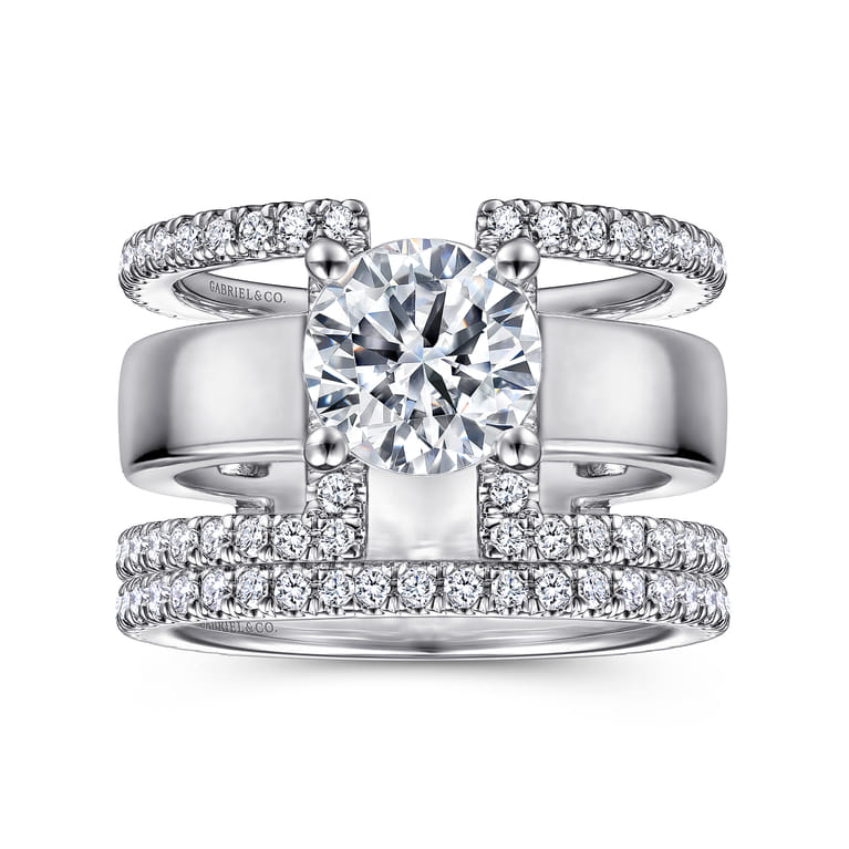 Edalee - 14K White Gold Round Diamond Engagement Ring - 0.8 ct - Shot 4