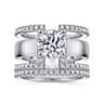 Edalee - 14K White Gold Round Diamond Engagement Ring - 0.8 ct
